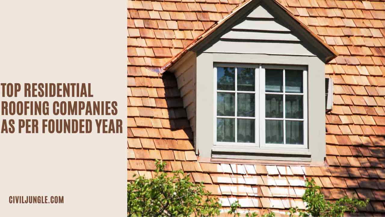 Top Residential Roofing Companies As Per Founded Year