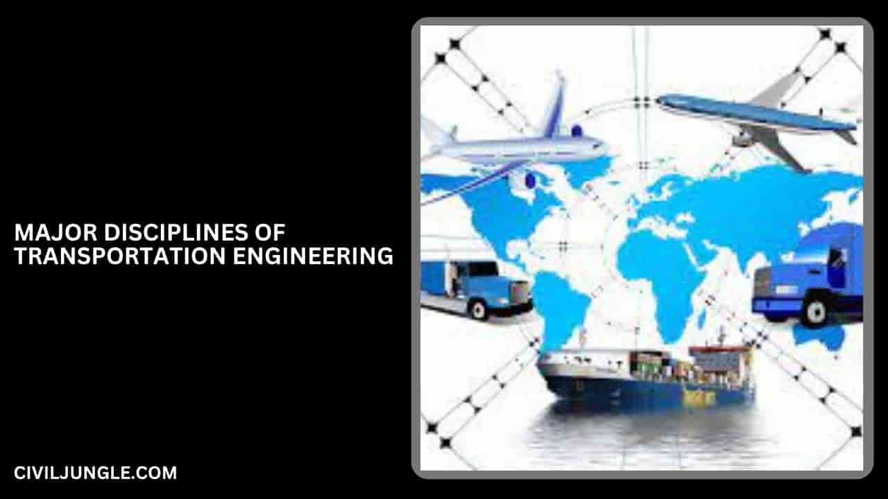 Major Disciplines of Transportation Engineering.