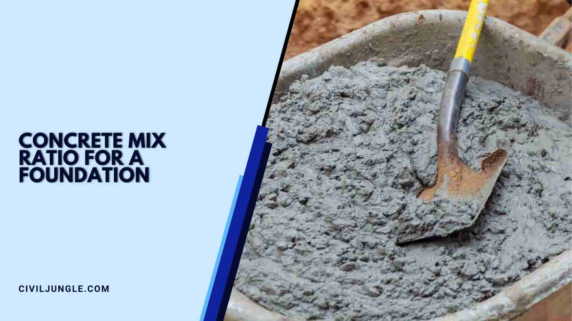 Concrete Mix Ratio For A Foundation