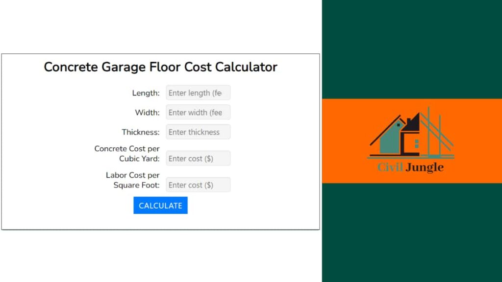 Concrete Garage Floor Cost Calculator
