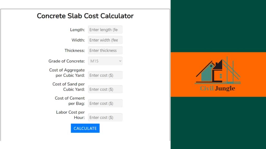 Concrete Slab Cost Calculator
