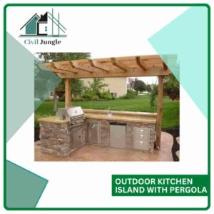 Outdoor Kitchen Island with Pergola