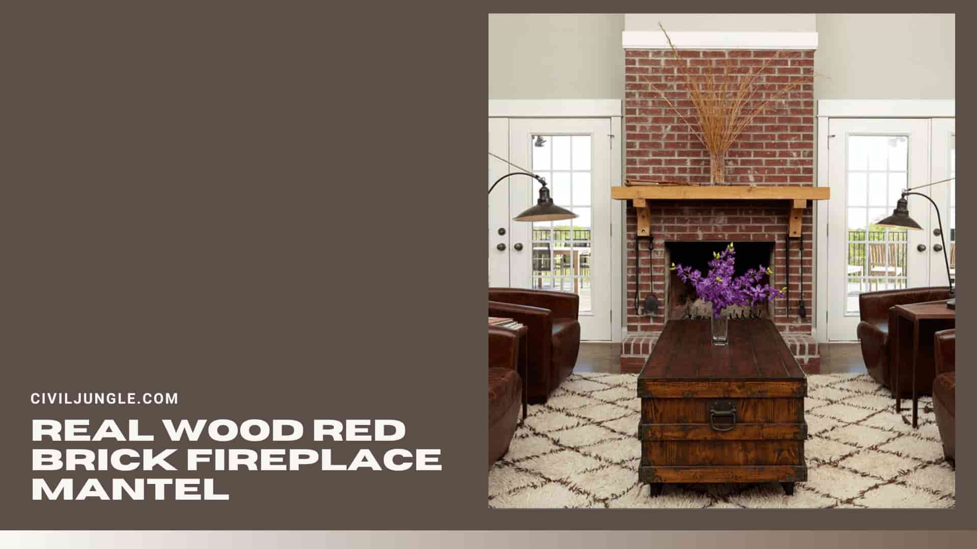 Real Wood Red Brick Fireplace Mantel