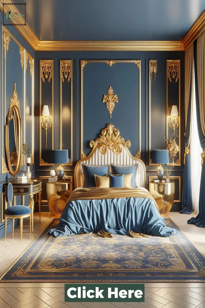 Best 38 Blue and Gold Bedroom Ideas